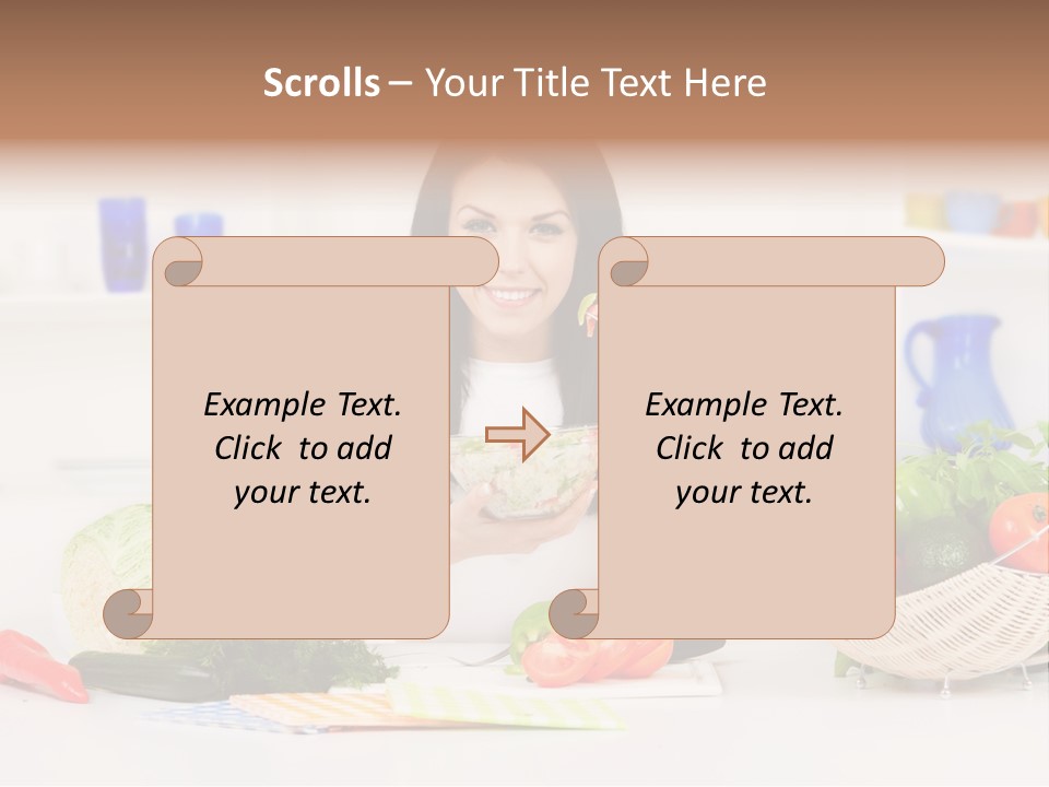 People Vegetable Happiness PowerPoint Template