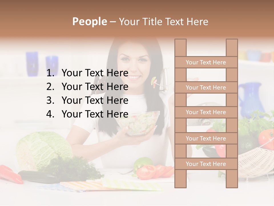 People Vegetable Happiness PowerPoint Template