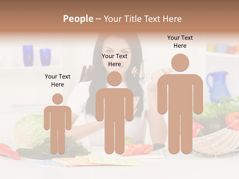 People Vegetable Happiness PowerPoint Template