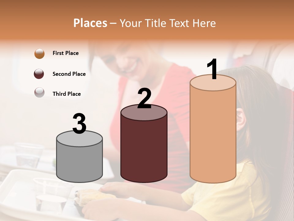 A Woman And A Little Girl Sitting On A Plane PowerPoint Template