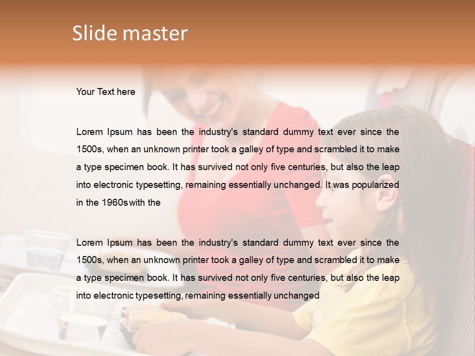 A Woman And A Little Girl Sitting On A Plane PowerPoint Template