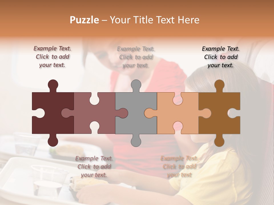 A Woman And A Little Girl Sitting On A Plane PowerPoint Template