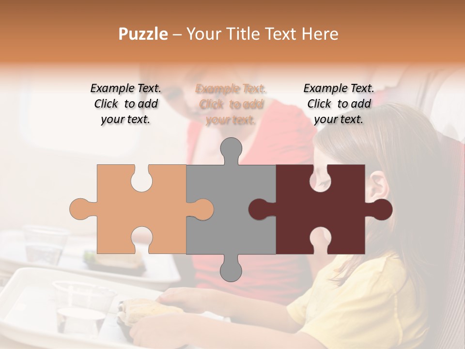 A Woman And A Little Girl Sitting On A Plane PowerPoint Template