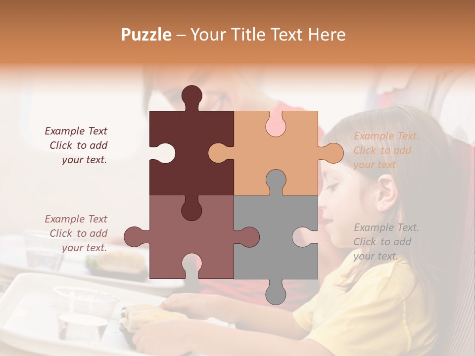 A Woman And A Little Girl Sitting On A Plane PowerPoint Template