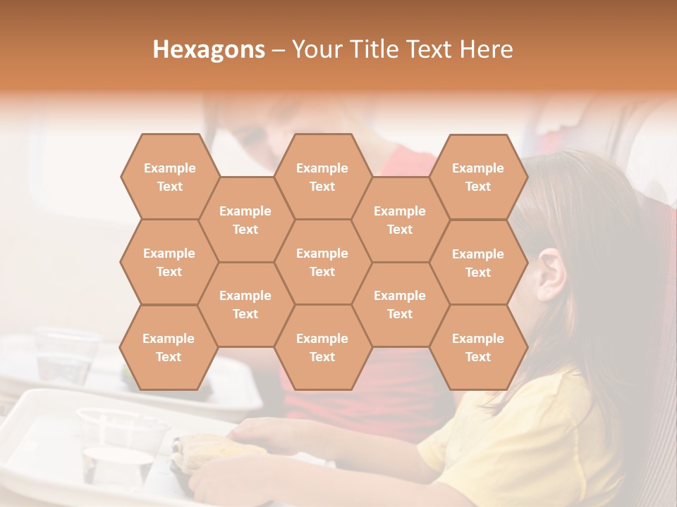 A Woman And A Little Girl Sitting On A Plane PowerPoint Template