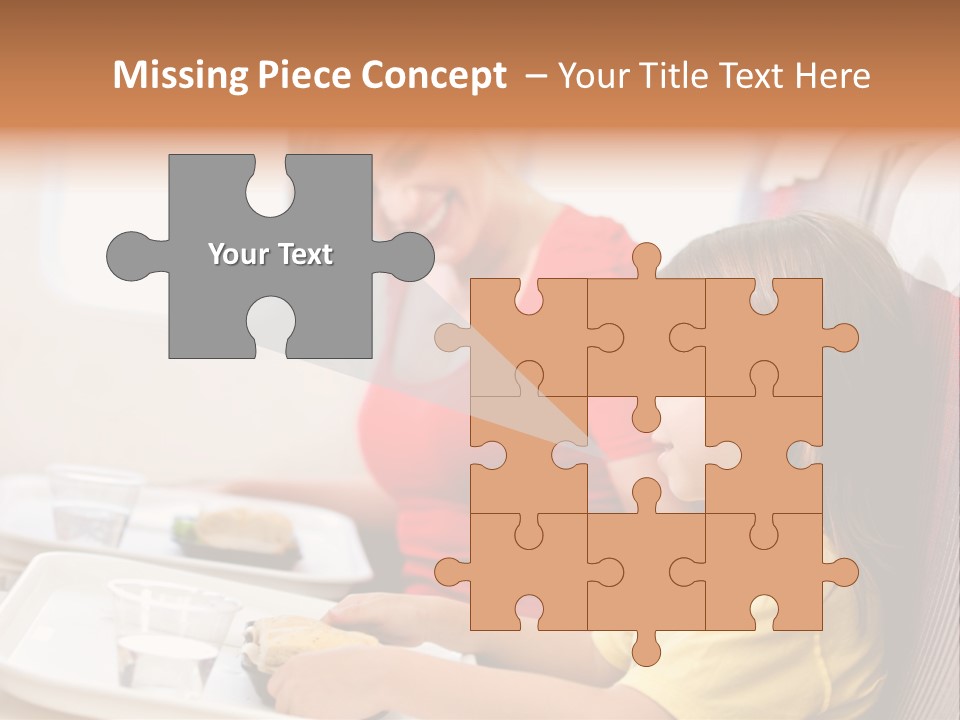 A Woman And A Little Girl Sitting On A Plane PowerPoint Template