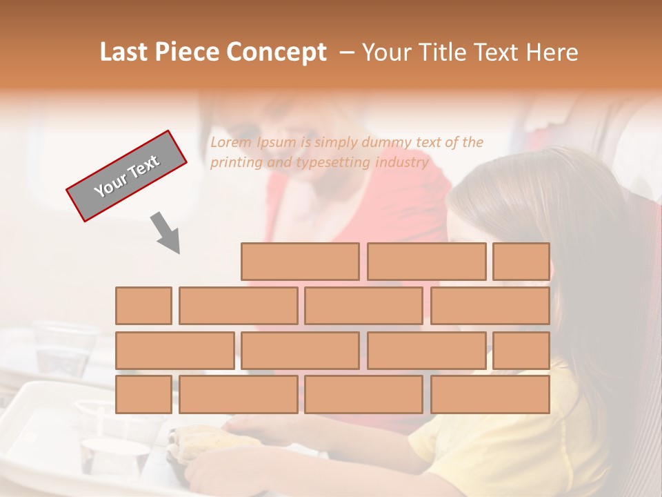 A Woman And A Little Girl Sitting On A Plane PowerPoint Template