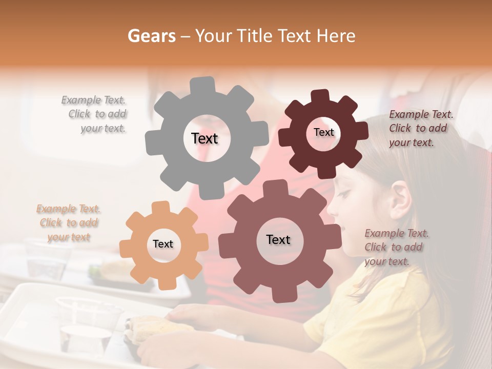 A Woman And A Little Girl Sitting On A Plane PowerPoint Template