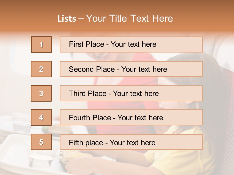 A Woman And A Little Girl Sitting On A Plane PowerPoint Template