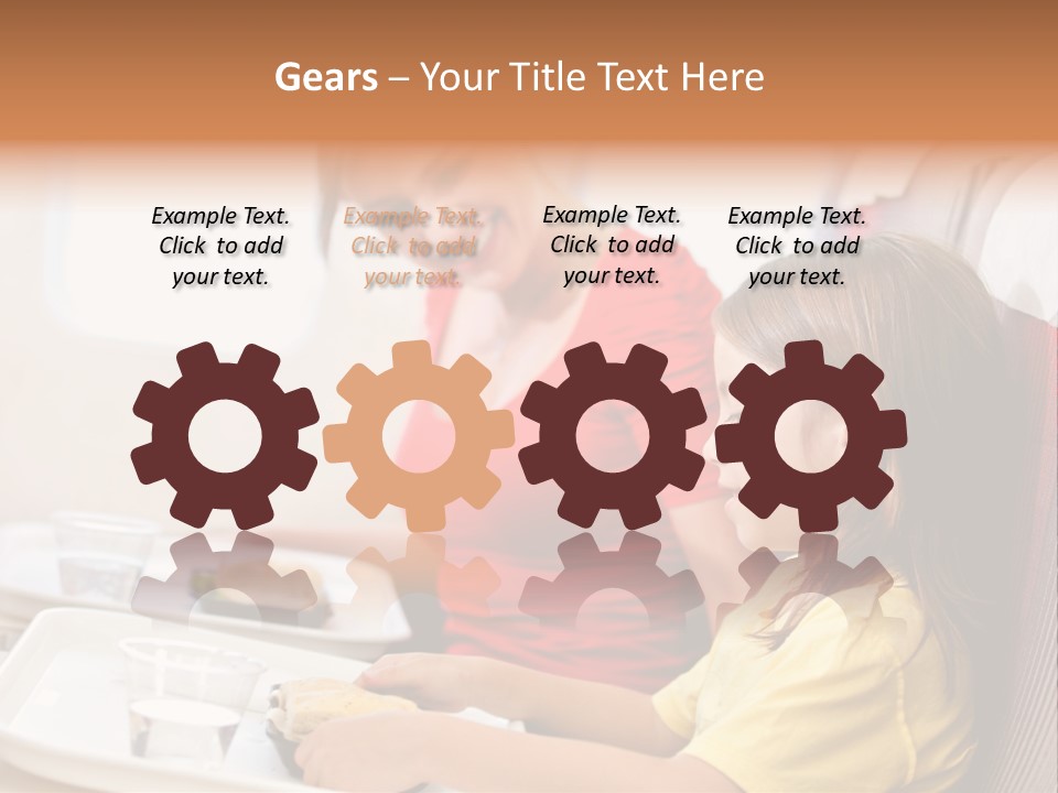 A Woman And A Little Girl Sitting On A Plane PowerPoint Template