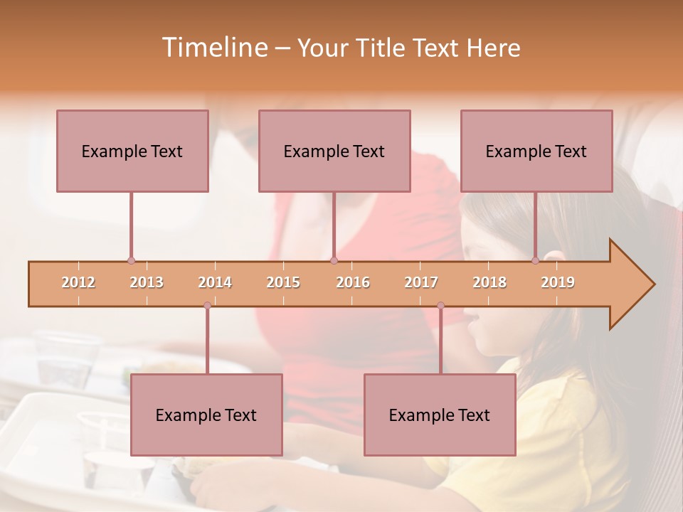 A Woman And A Little Girl Sitting On A Plane PowerPoint Template