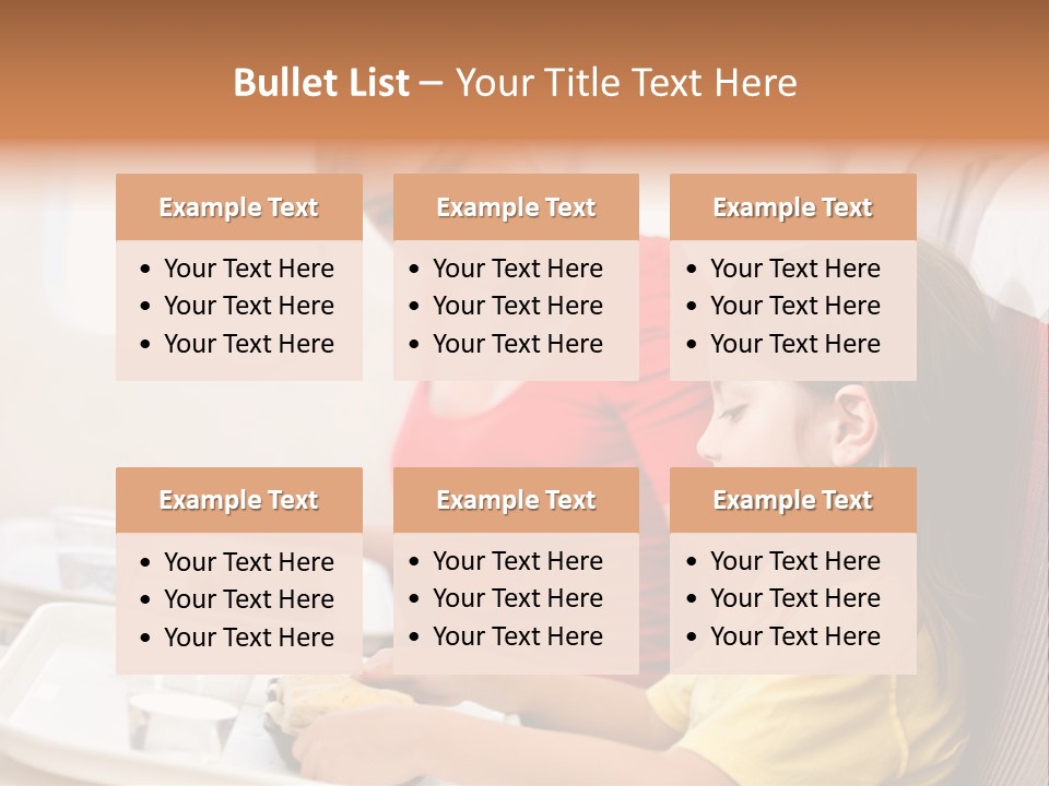 A Woman And A Little Girl Sitting On A Plane PowerPoint Template