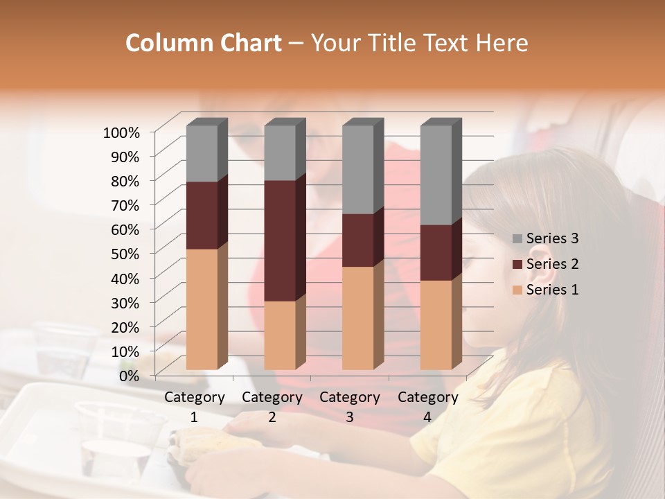 A Woman And A Little Girl Sitting On A Plane PowerPoint Template