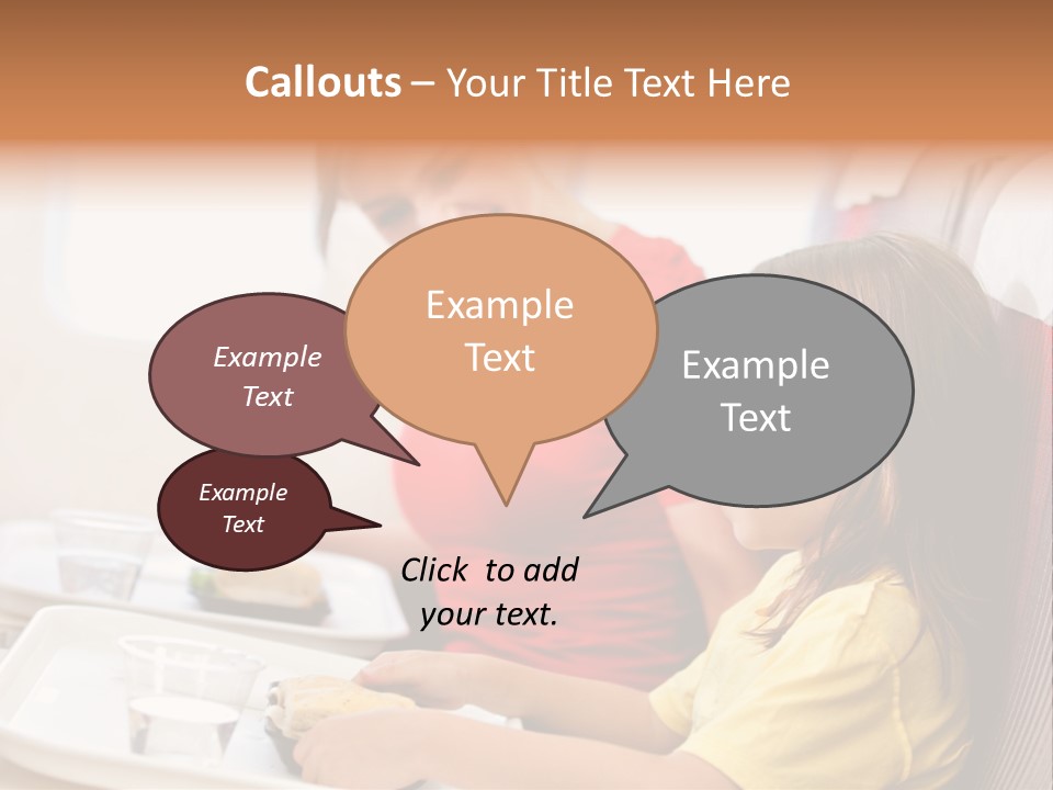 A Woman And A Little Girl Sitting On A Plane PowerPoint Template