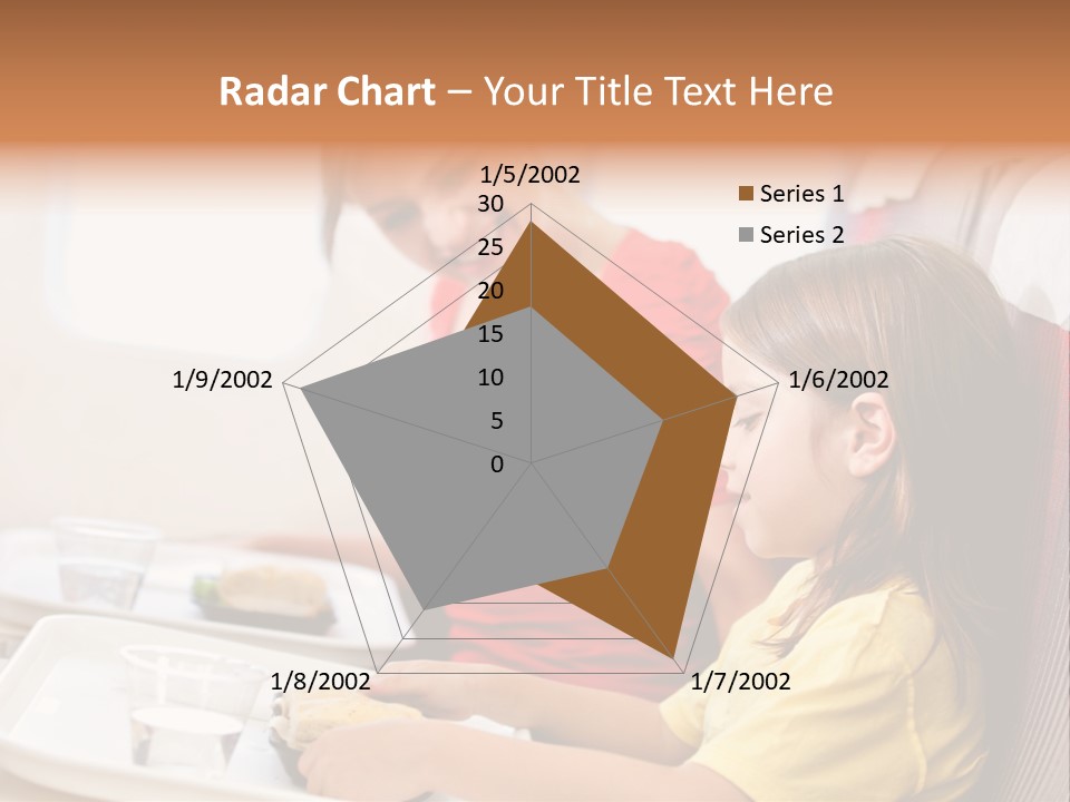 A Woman And A Little Girl Sitting On A Plane PowerPoint Template