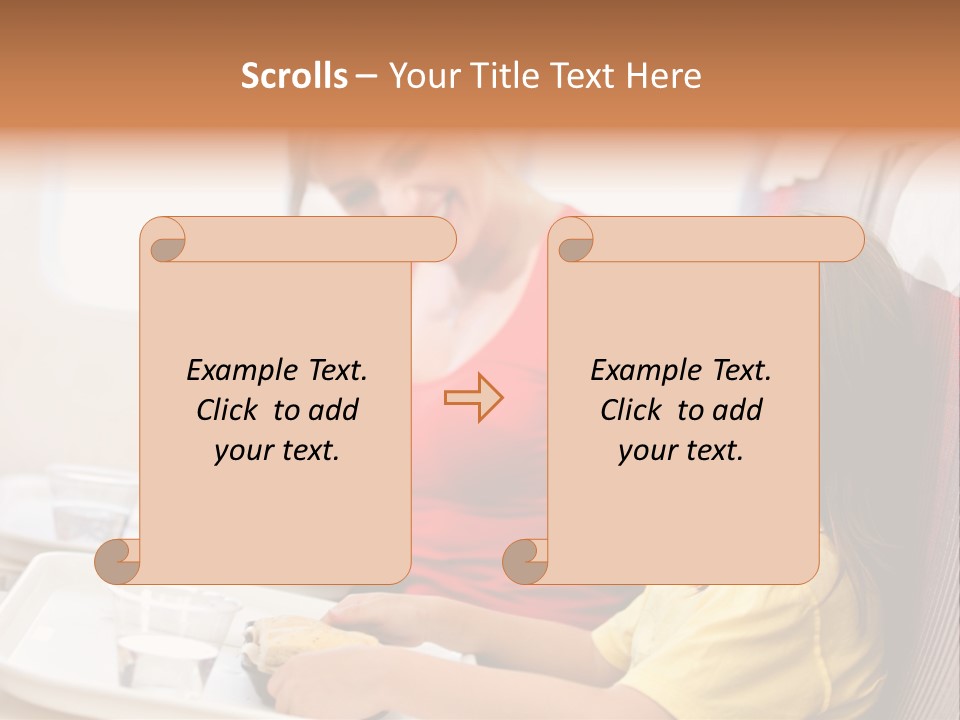 A Woman And A Little Girl Sitting On A Plane PowerPoint Template