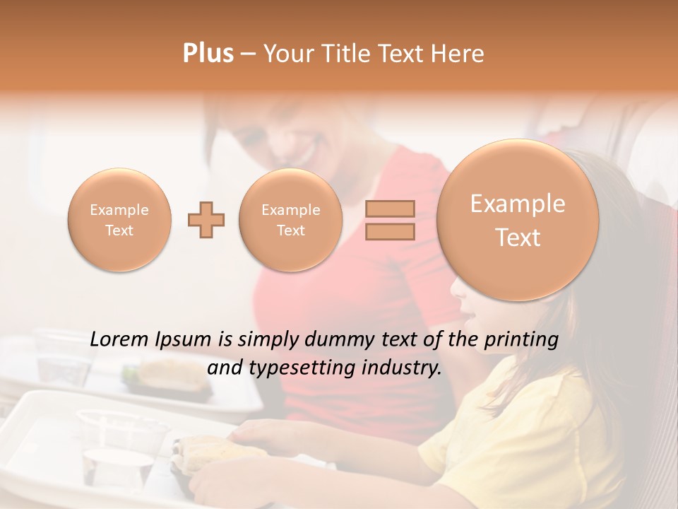 A Woman And A Little Girl Sitting On A Plane PowerPoint Template
