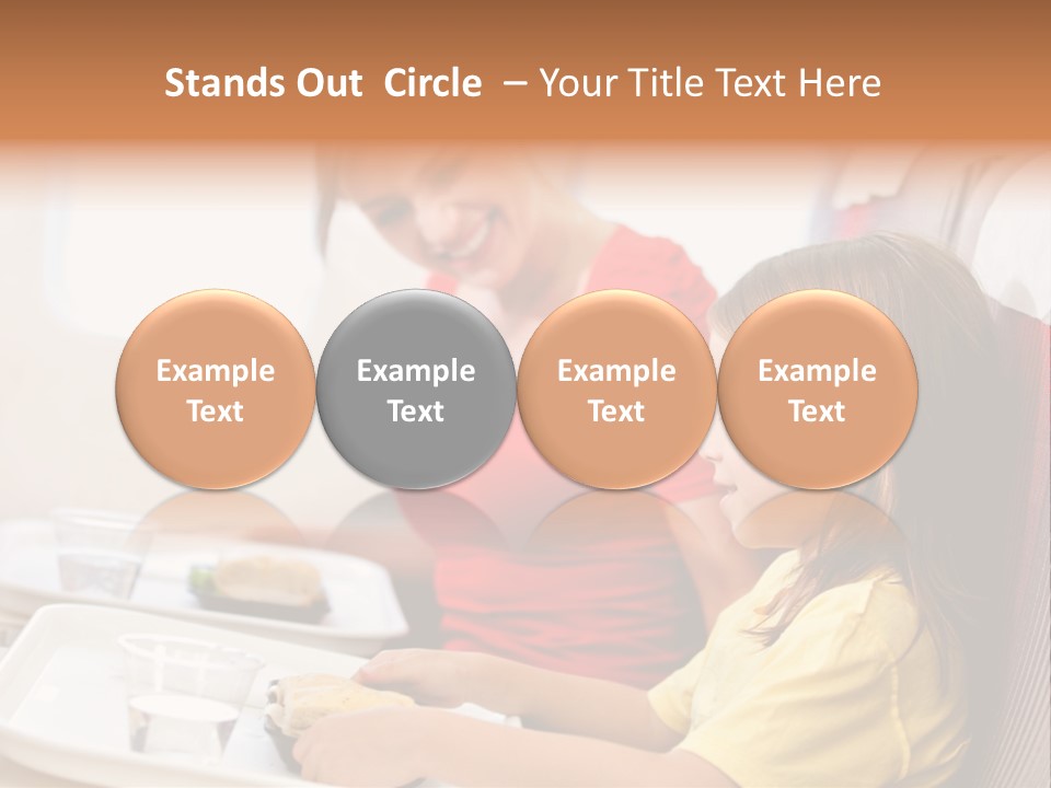 A Woman And A Little Girl Sitting On A Plane PowerPoint Template