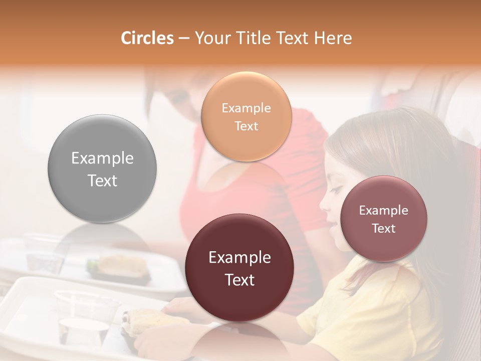 A Woman And A Little Girl Sitting On A Plane PowerPoint Template