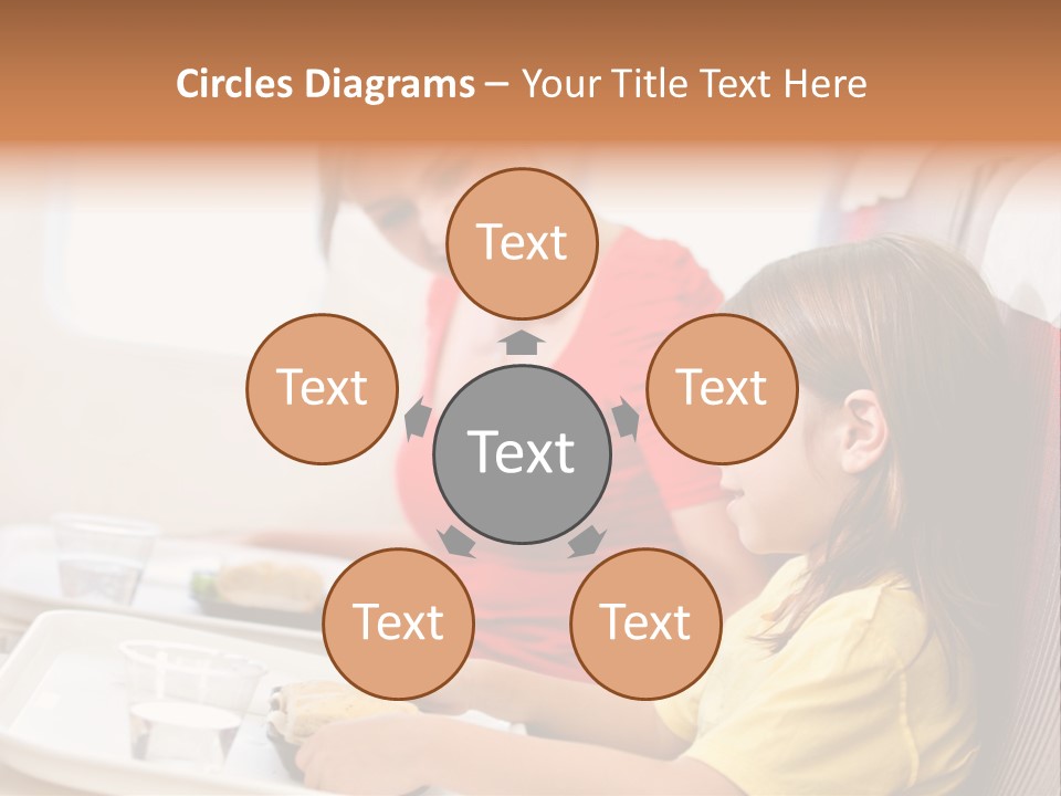 A Woman And A Little Girl Sitting On A Plane PowerPoint Template