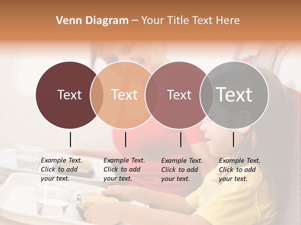 A Woman And A Little Girl Sitting On A Plane PowerPoint Template