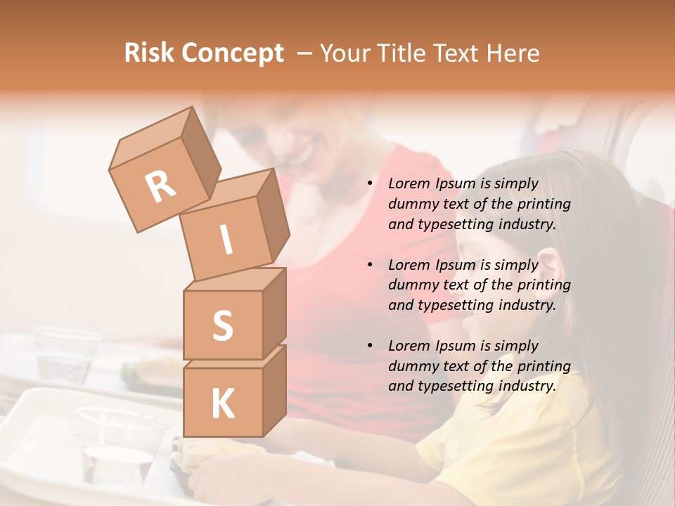 A Woman And A Little Girl Sitting On A Plane PowerPoint Template