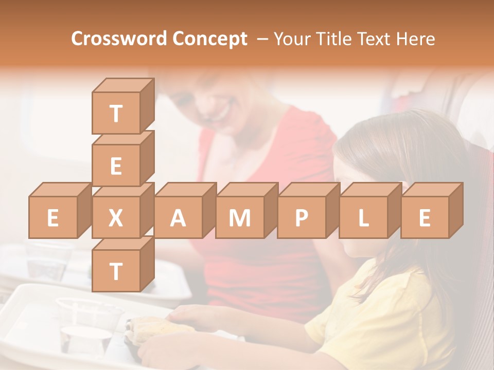 A Woman And A Little Girl Sitting On A Plane PowerPoint Template