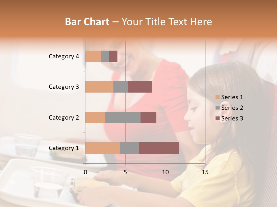 A Woman And A Little Girl Sitting On A Plane PowerPoint Template