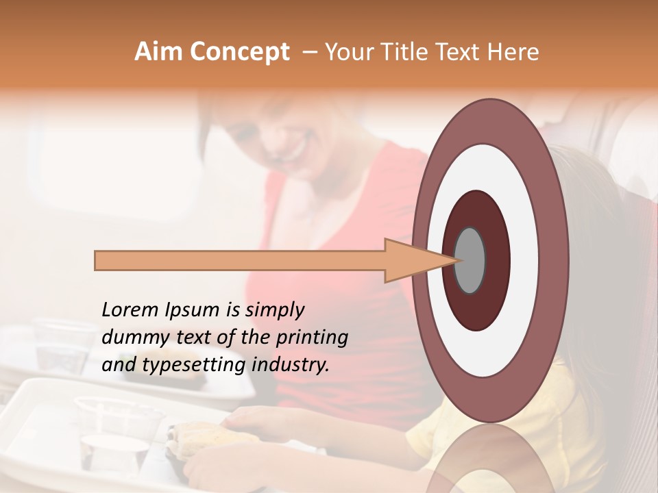 A Woman And A Little Girl Sitting On A Plane PowerPoint Template