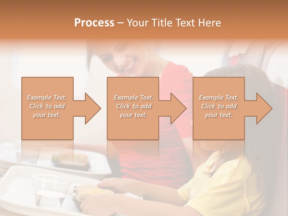 A Woman And A Little Girl Sitting On A Plane PowerPoint Template