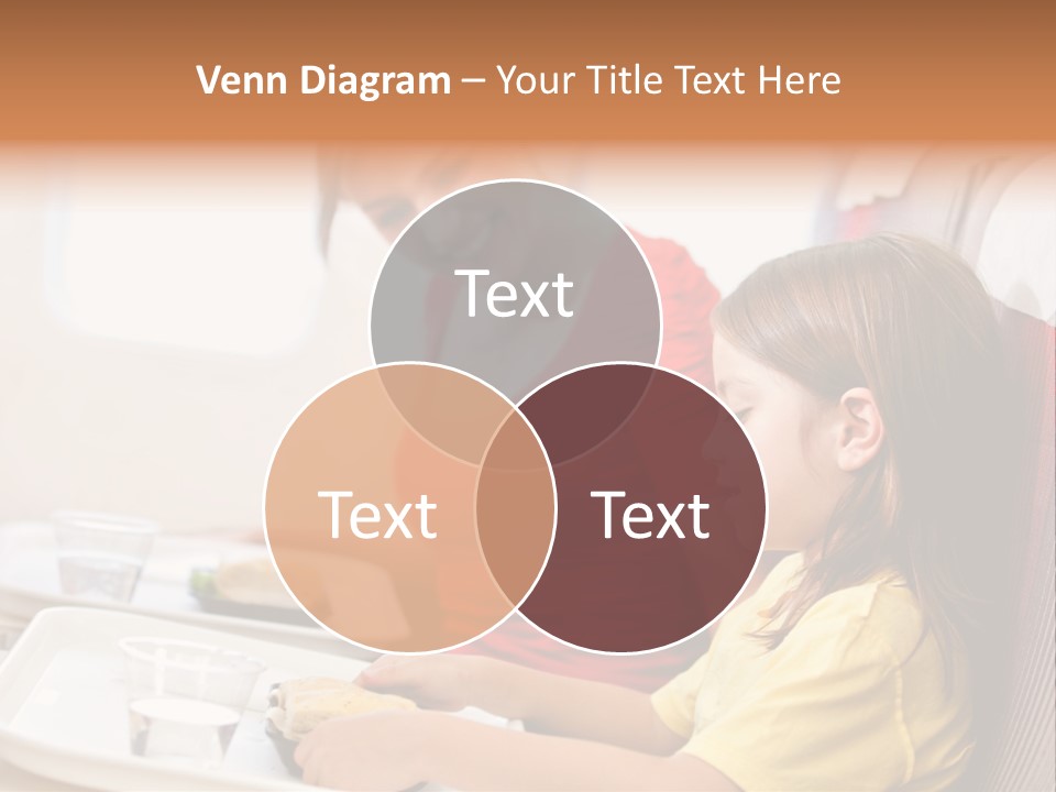 A Woman And A Little Girl Sitting On A Plane PowerPoint Template