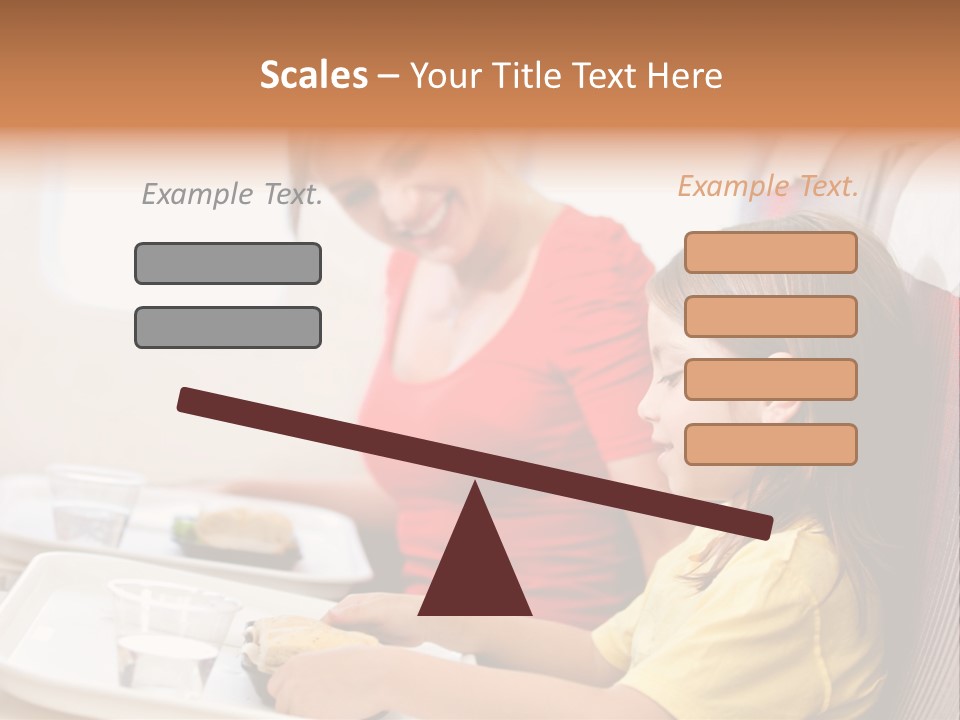 A Woman And A Little Girl Sitting On A Plane PowerPoint Template
