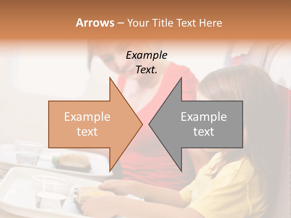 A Woman And A Little Girl Sitting On A Plane PowerPoint Template