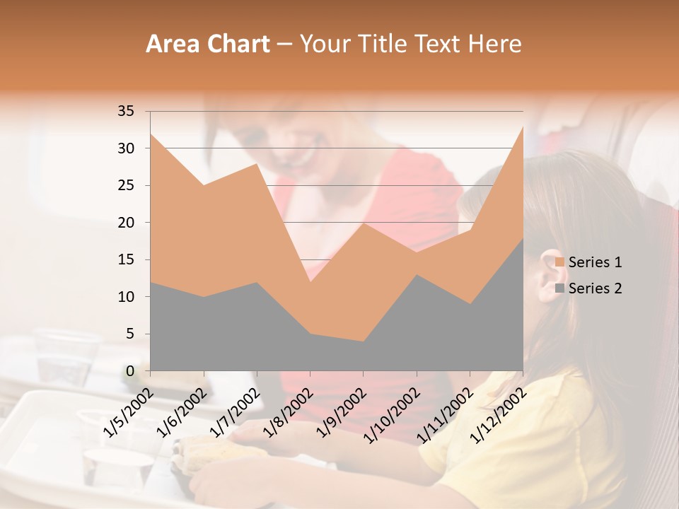 A Woman And A Little Girl Sitting On A Plane PowerPoint Template