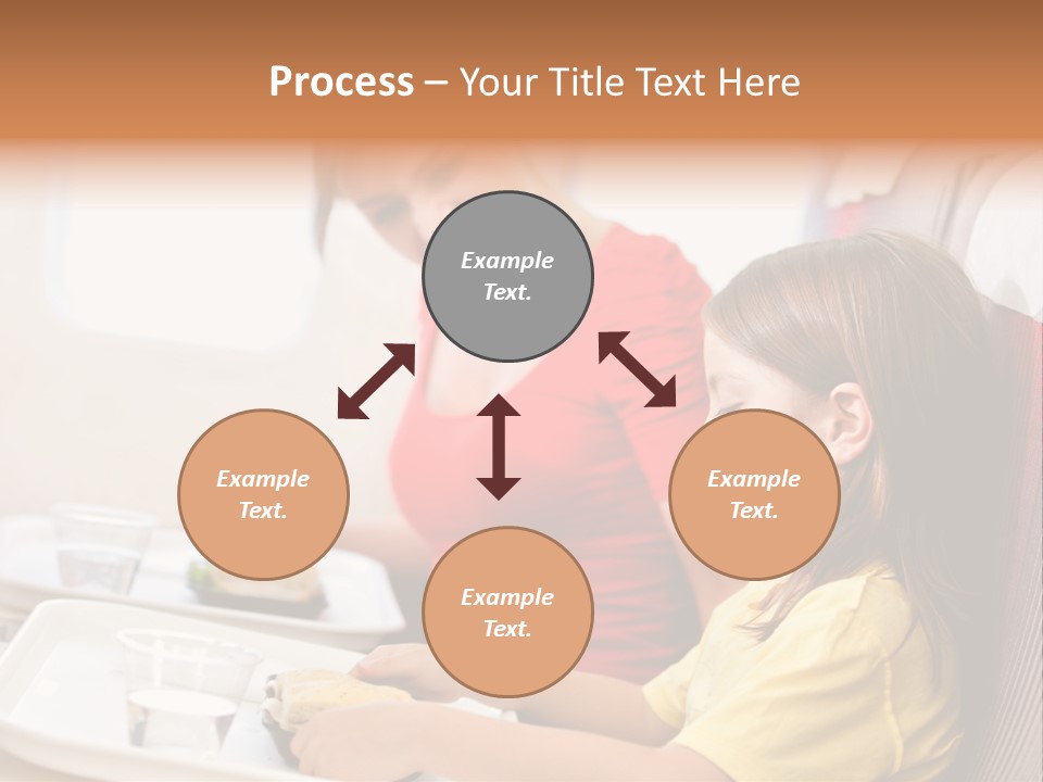A Woman And A Little Girl Sitting On A Plane PowerPoint Template