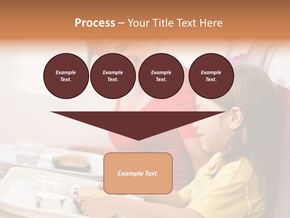 A Woman And A Little Girl Sitting On A Plane PowerPoint Template