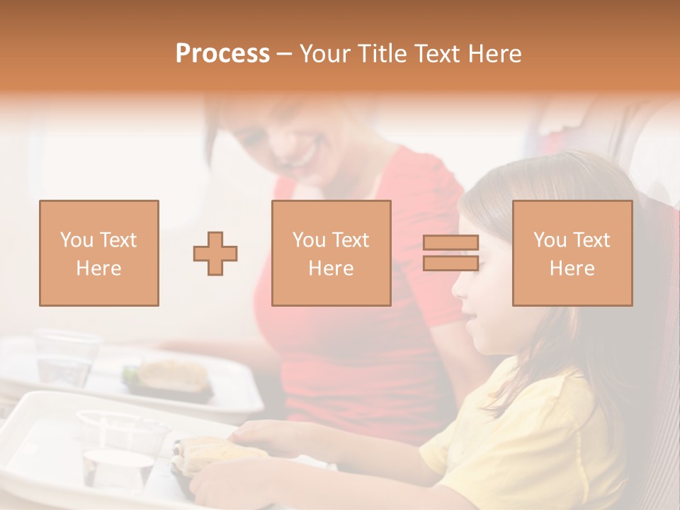 A Woman And A Little Girl Sitting On A Plane PowerPoint Template