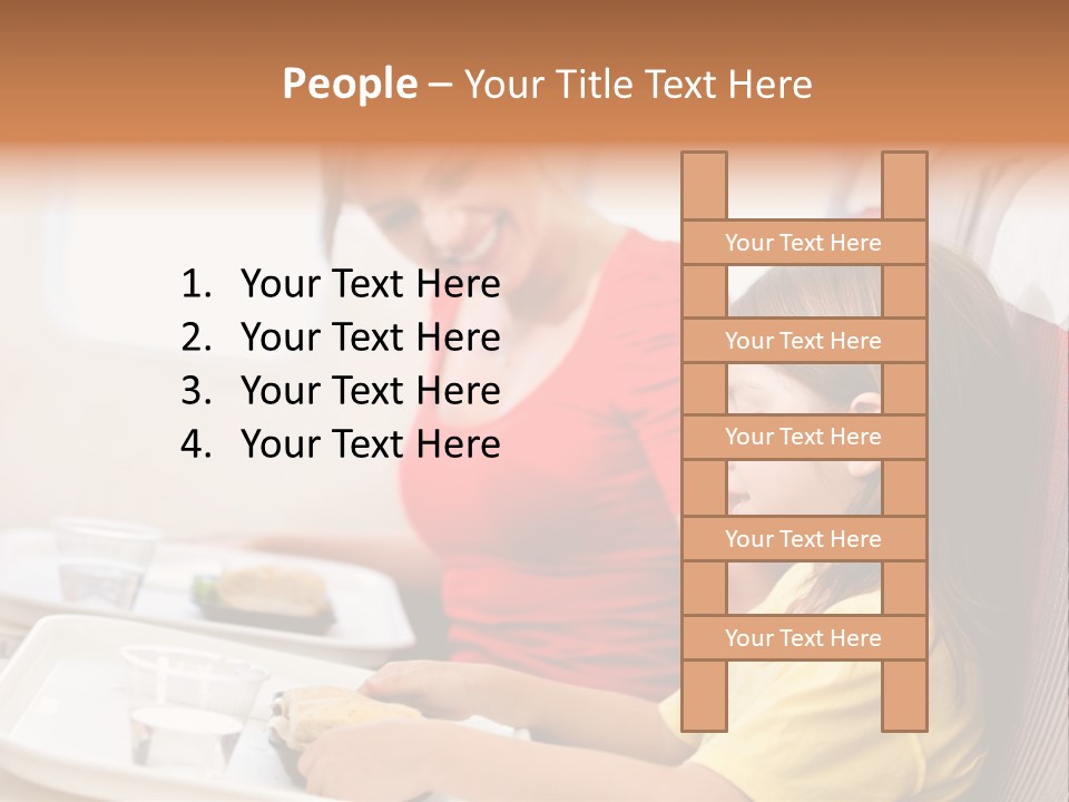 A Woman And A Little Girl Sitting On A Plane PowerPoint Template