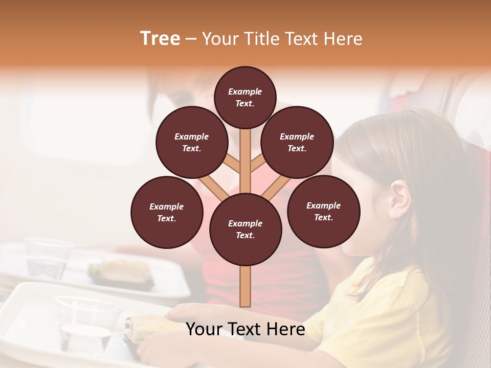 A Woman And A Little Girl Sitting On A Plane PowerPoint Template