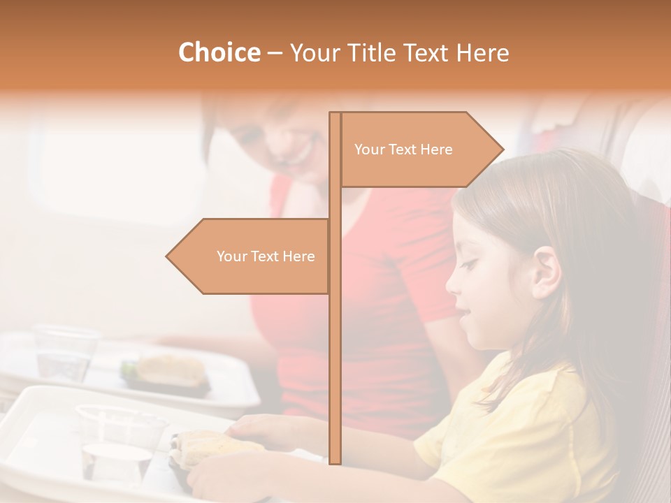 A Woman And A Little Girl Sitting On A Plane PowerPoint Template
