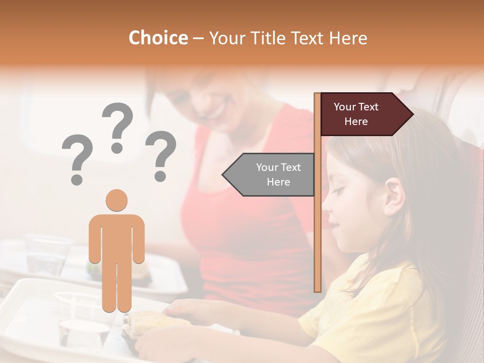 A Woman And A Little Girl Sitting On A Plane PowerPoint Template