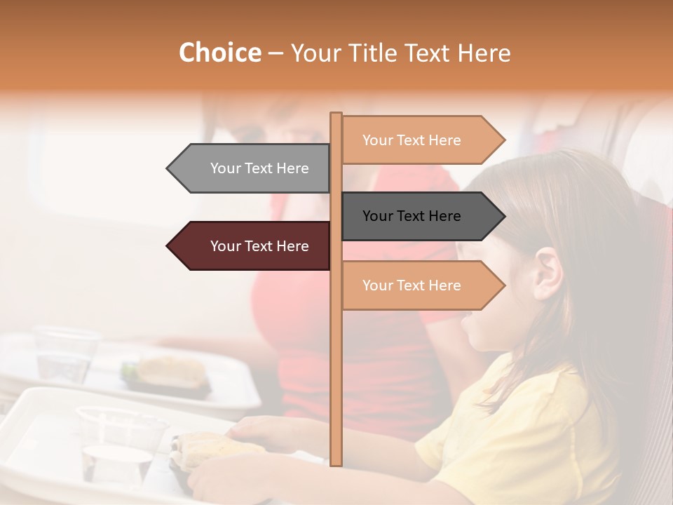 A Woman And A Little Girl Sitting On A Plane PowerPoint Template