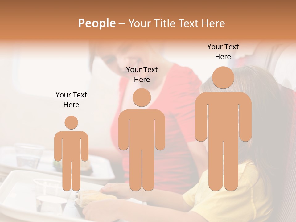 A Woman And A Little Girl Sitting On A Plane PowerPoint Template