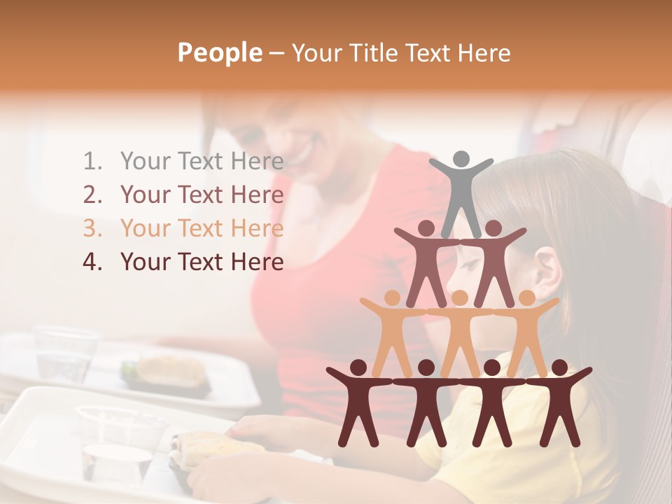 A Woman And A Little Girl Sitting On A Plane PowerPoint Template