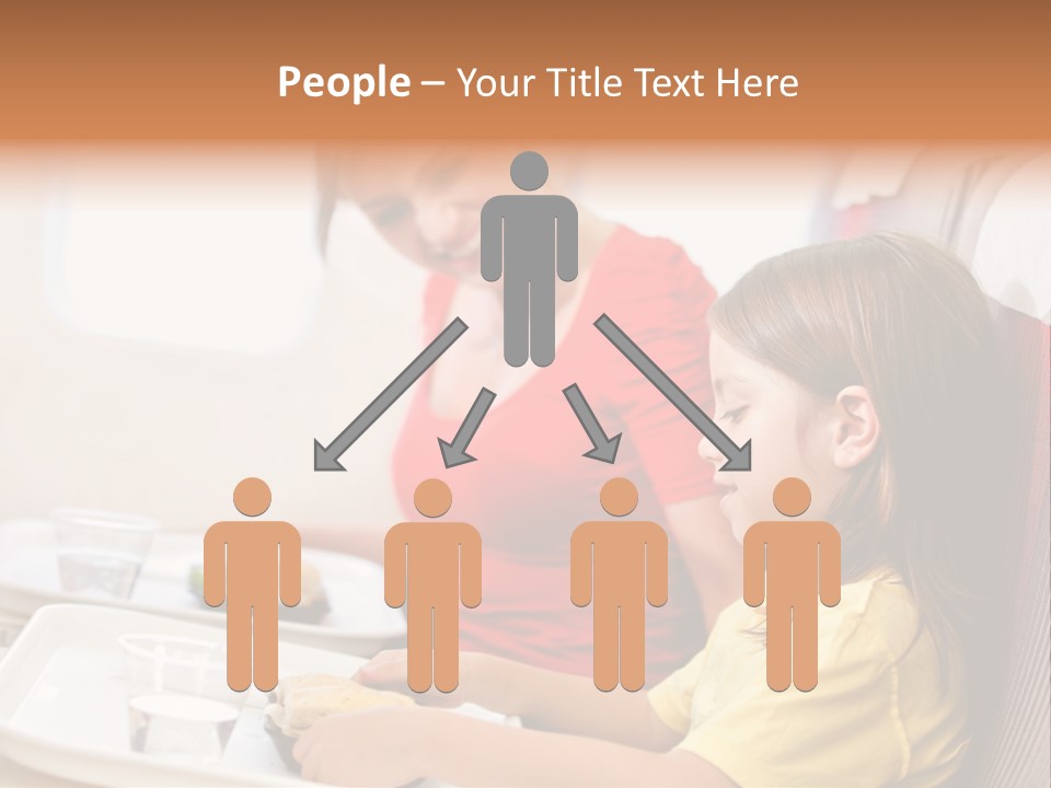 A Woman And A Little Girl Sitting On A Plane PowerPoint Template