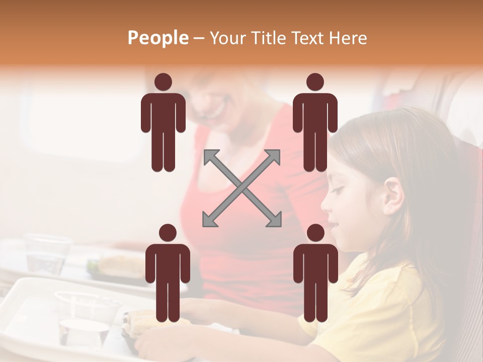 A Woman And A Little Girl Sitting On A Plane PowerPoint Template