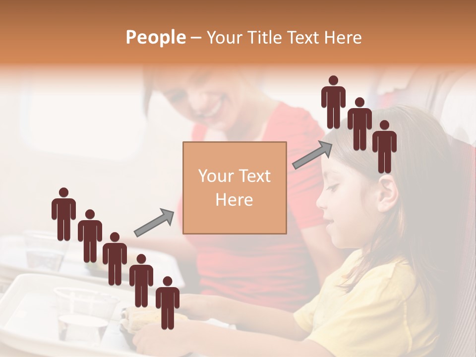 A Woman And A Little Girl Sitting On A Plane PowerPoint Template