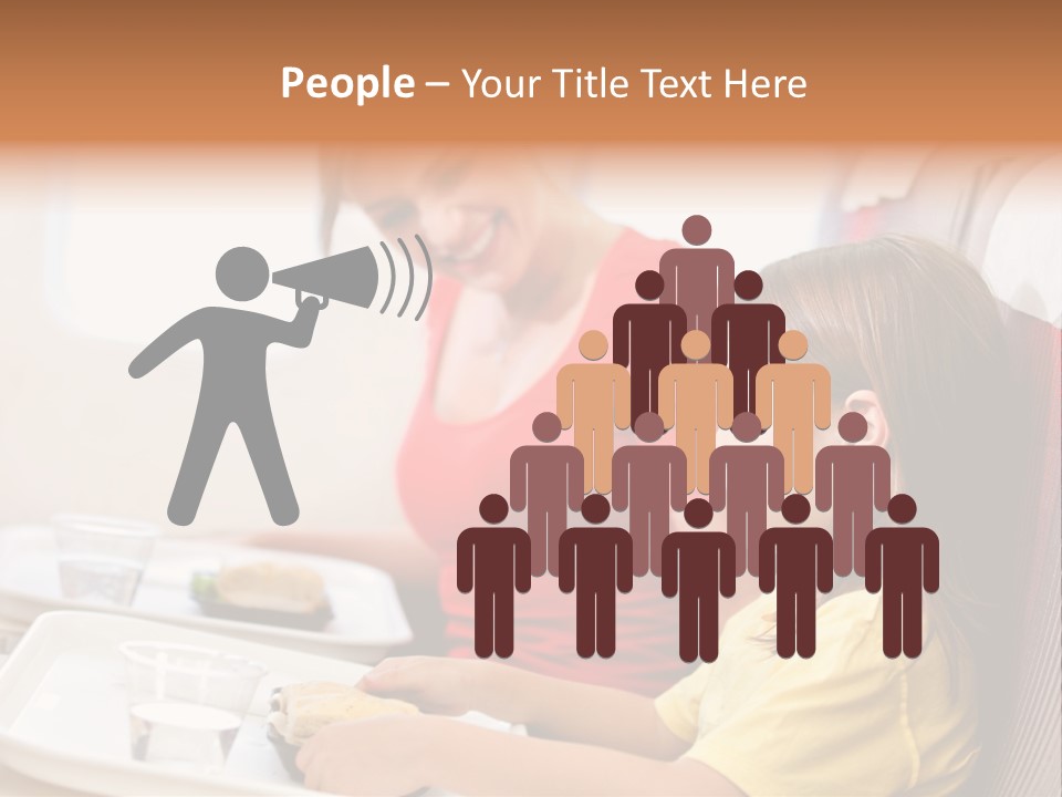 A Woman And A Little Girl Sitting On A Plane PowerPoint Template