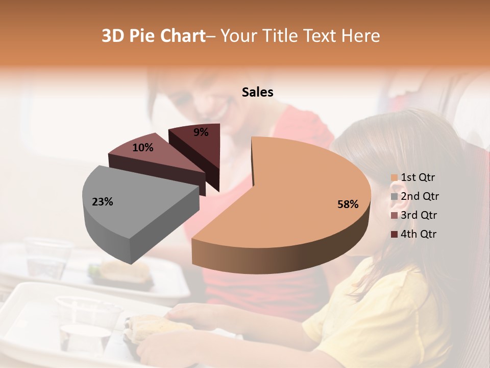 A Woman And A Little Girl Sitting On A Plane PowerPoint Template