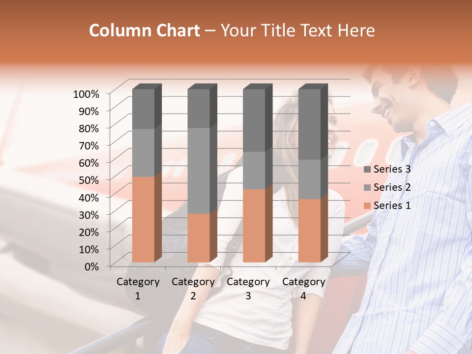 A Man And A Woman Standing Next To An Airplane PowerPoint Template